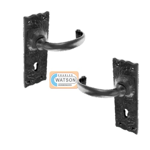 Black antique door handles - black,
