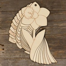 10x Wooden Daffodil Flower