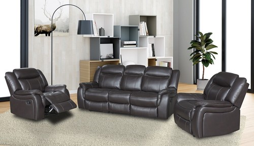 Brown leather gel - brown, recliner
