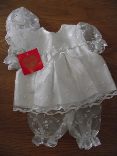 Vintage embroidered white baby - embroidered,