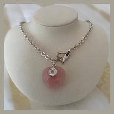 Bold Semi-Precious Rose Heart