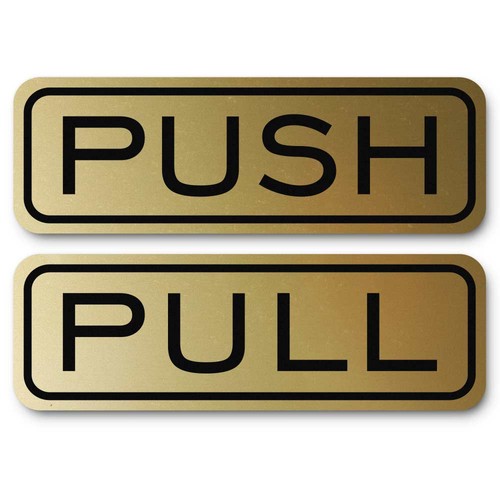 Horizontal push pull door sign - horizontal,