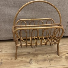Vintage MCM Style Round Rattan