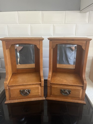Wooden cabinet with - wooden, mirror