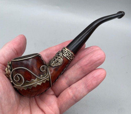 Attractive smoking pipe with - pipe,
