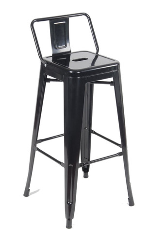 Tolix black metal bar stools - tolix,