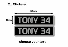 2x Sticker Personalised Plate