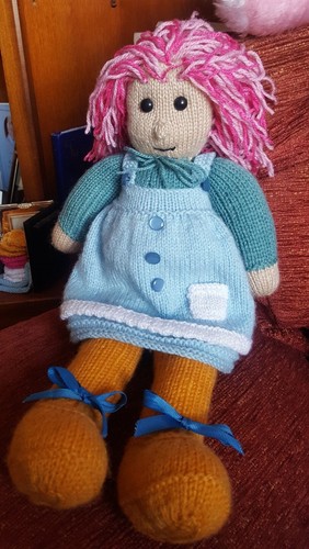 Hand knitted rag doll - knitted,