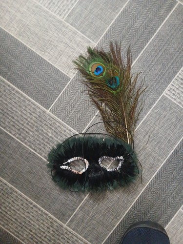 Peacock feather eye mask - feather,