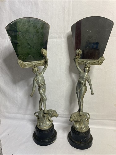 Deco spelter figures mirrors - figures,