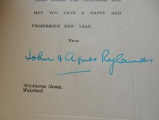 Milnthorpe Green, Sandal, Wakefield WF2  1954 xmas card   RYLANDS 