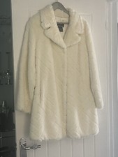 Women’s Glamorous  Denis basso  Cream Fax soft Fur Coat Size L