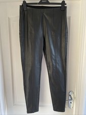 New Look Women’s Black Bonded Faux Leather Leggings Size 12