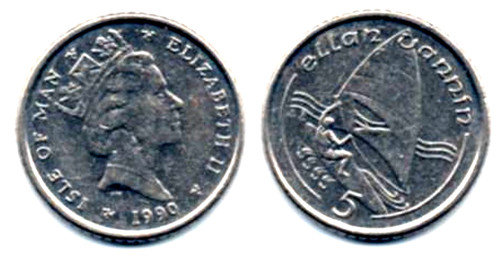 1990 coin isle of man - -,