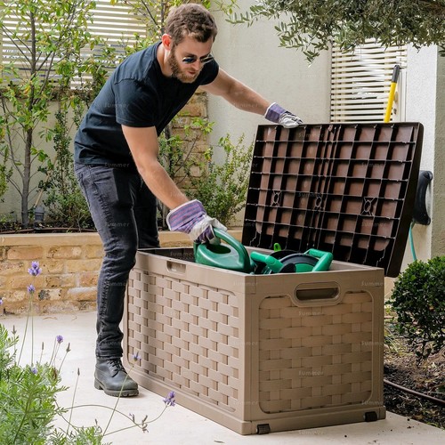 Outdoor plastic garden chest - plastic,