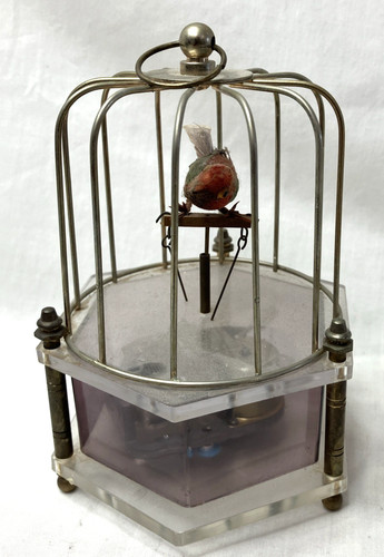 Vintage bird cage music box - vintage,
