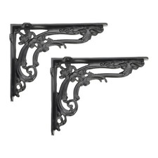Shelf brackets pair black - brackets, of