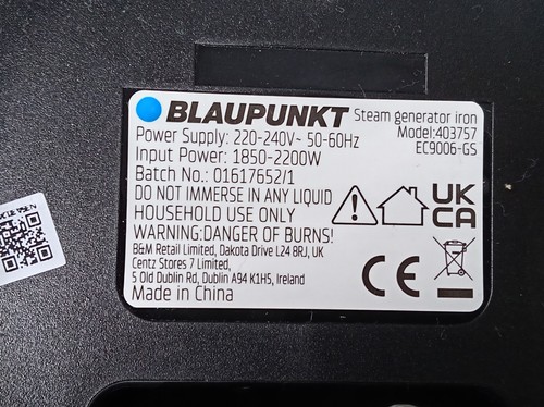 Blaupunkt steam generator iron - blaupunkt,