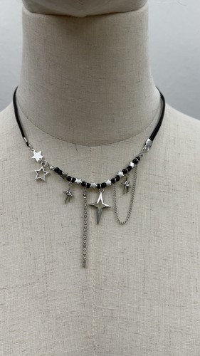 Y2k star charm choker necklace - star,