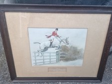 Cecil Aldin Hunting Types Original Lithograph Print "A Timber Topper" 1910 
