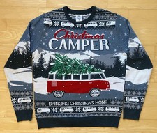 Medium 42" chest VW Camper Van  Ugly Christmas Jumper Sweater Xmas Volkswagen