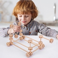 60Pcs Fort Building Kit Wood