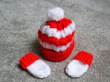 ARSENAL FOOTBALL TEAM-BOBBLE HAT & MITTS TO FIT NEWBORN BABY BOY 0-3 MONTHS