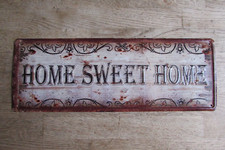 Home Sweet Home Metal Plaque 36cm L x 13cm W