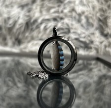 ?Jay feather necklace, floating glass |gift idea | New handmade ?
