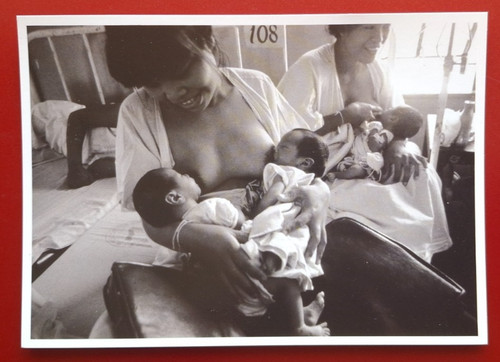 Unposted postcard baby - b&w, "baby