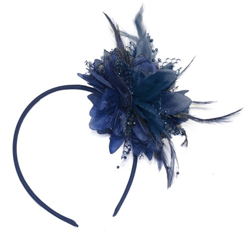 Flower feather hair fascinator - feather,