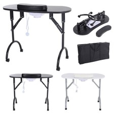 Portable Foldable Manicure Nail Table w/ Dust Collector Beauty Salon Mobile Desk