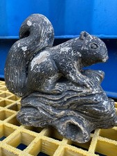 Squirrel with acorn nut garden stone ornament statue,Antique grey stone