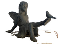 Wrought Iron Girl With Bird
