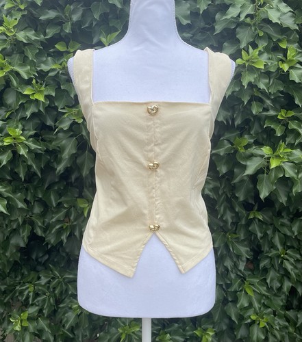 Women cream gold button - gold,