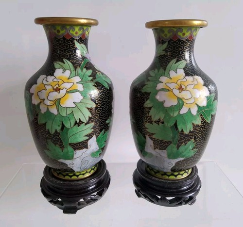 Pair chinese cloisonne - pair,