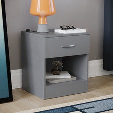 SALE 1 Drawer Bedside Table Chest Modern Bedroom Furniture Grey