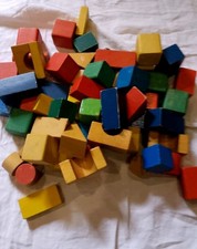Toys Old Wooden Blocks Play Set, 69 blocks. Kids Toys Building Blocks. 