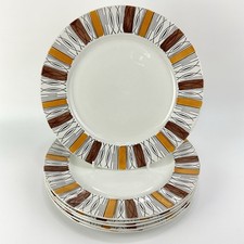 6x Vintage Kathie Winkle Viscount Pattern Dinner Plates 9.5"