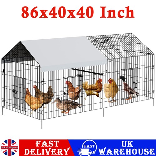 Large metal chicken coop run - chicken,