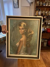Vintage Louis Shaber Kitsch Lady Wall Art Print 1960's 1970's - Ursula