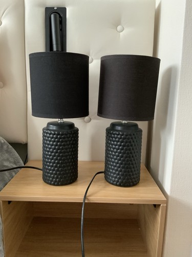 Pair black table lamps - pair,