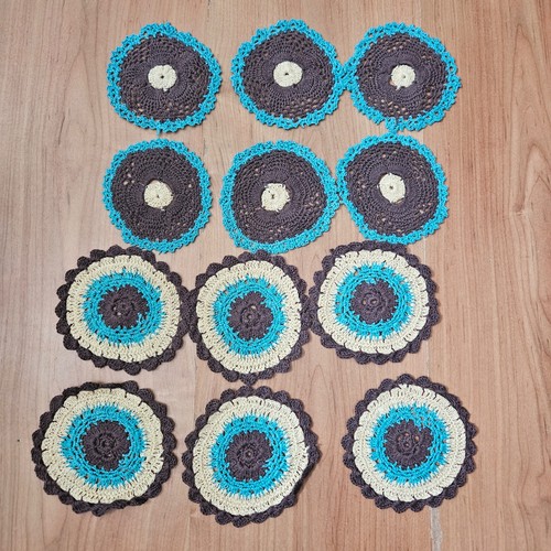 12pc handmade crochet doilies - handmade,