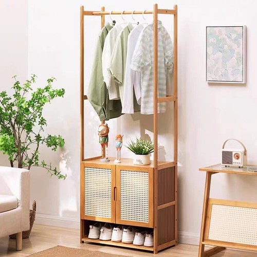 Large bamboo garment rack coat - bamboo,