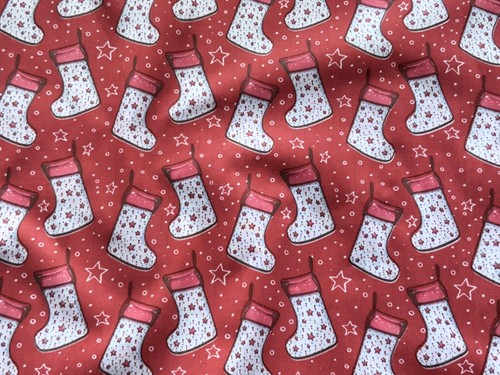 Christmas stocking polycotton - christmas,