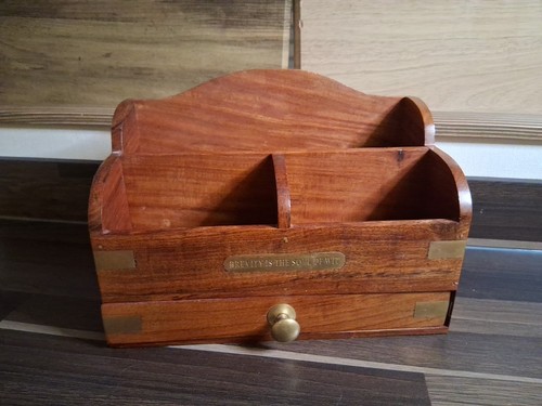 Vintage wooden desk letter - desk,