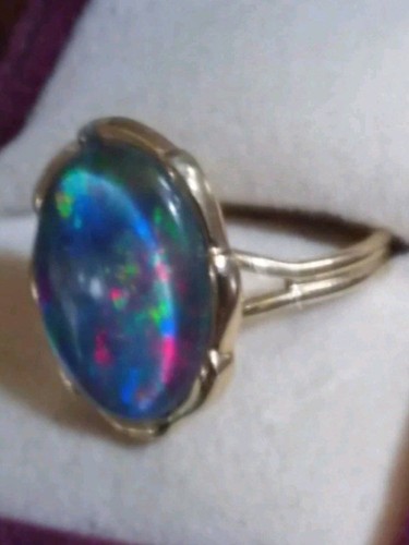 Unisex opal triplet ring size - unisex,