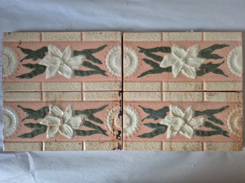 Antique fireplace spacer tiles
