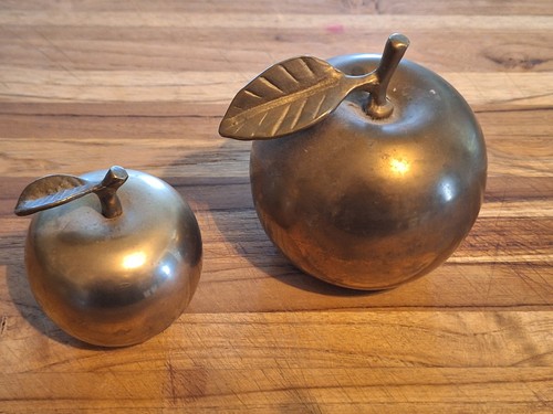 Vintage brass apple with - vintage,