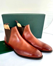 Crockett & Jones Chelsea 8 Boots Chestnut Burnished Calf/City Sole 9E - NEW/BOX